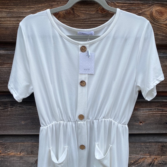 White Button-Down Dress - Picture 3 of 9